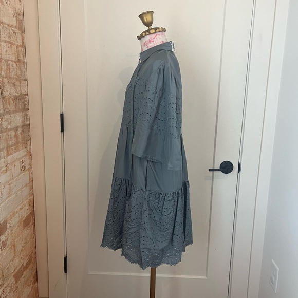 NWT Rebecca Taylor 100% SILK Eyelet Mini Dress RUNS LARGE - Picture 5 of 14